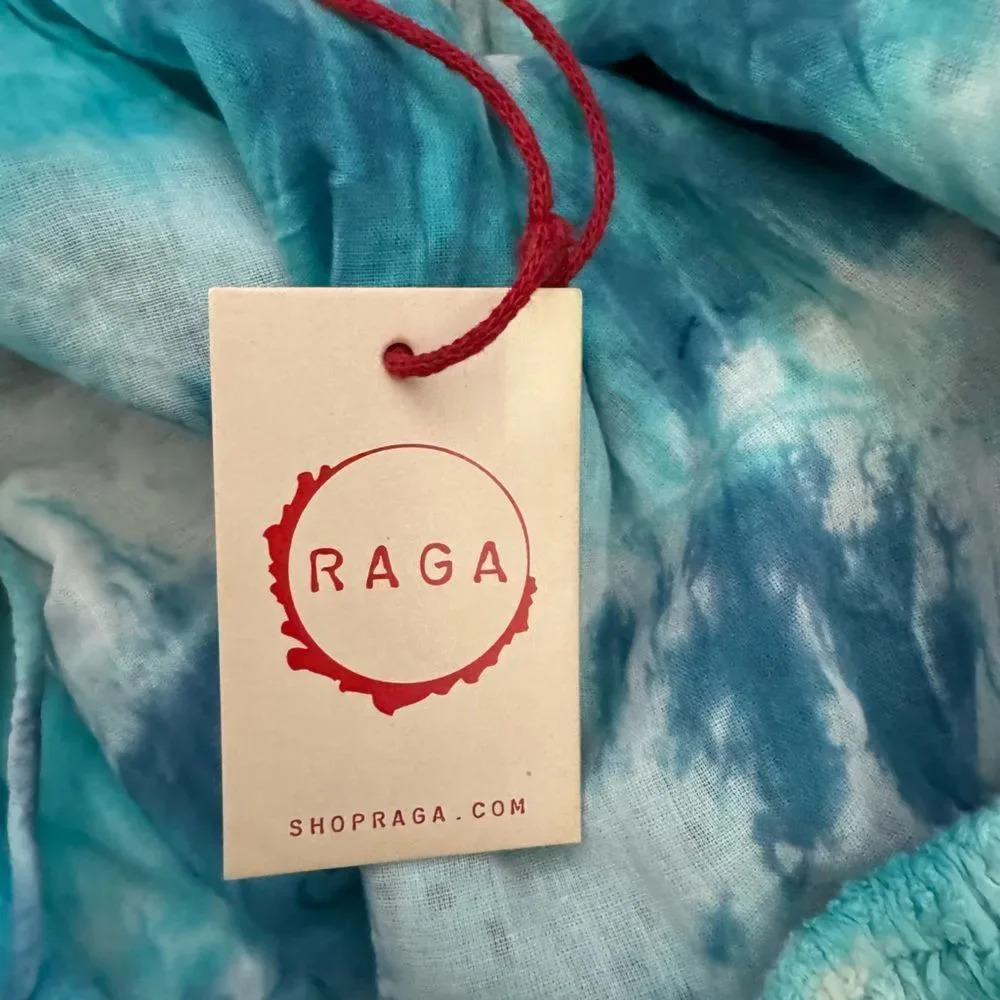 NWT Raga SAMPLE Whisper crop top off shoulder eyelet tie dye Small - Picture 5 of 9